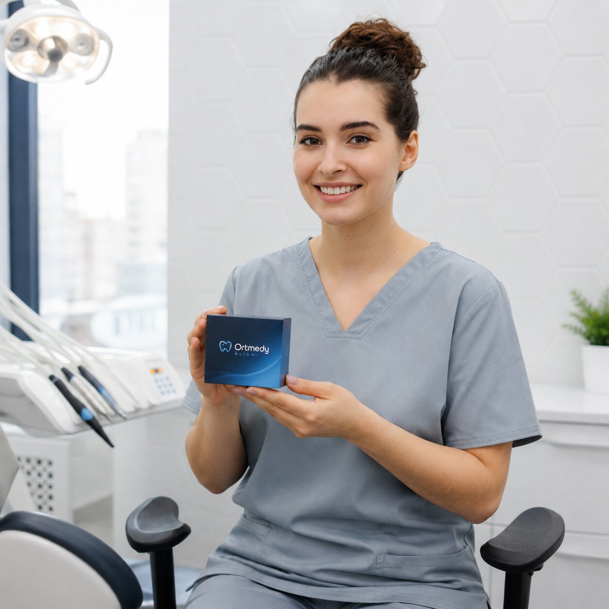 Dr. Schilling holding the Align trainer